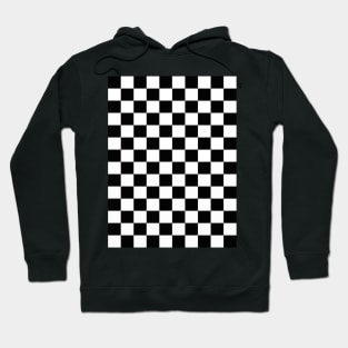 Black and White Checkered Pattern Hoodie